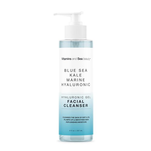 Regine Switzerland Hyaluronic Gel Facial Cleanser - Hydrating & Clarifying with Blue Sea Kale | Vegan, 8 fl oz