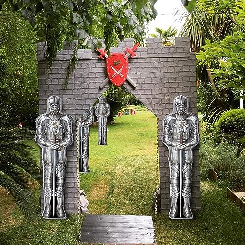 Medieval Knight Balloons Set - Foil Castle & Dragon Party Decorations for Halloween