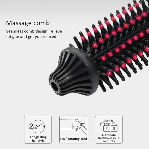 Electric Professional Anti-Scald Curling Brush - Instant Heat Up Wands for All Hair Types