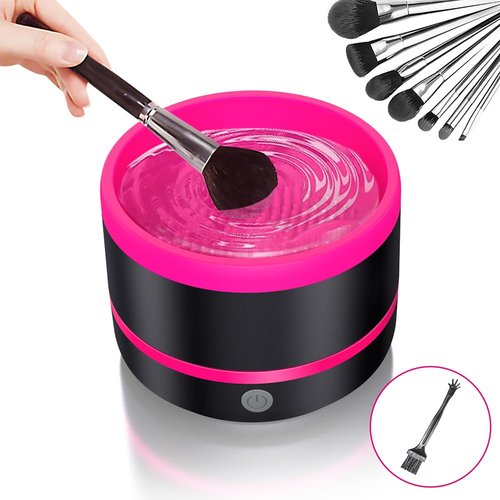 Pinkiou Makeup Brush Cleaner Machine, Electric Makeup Brush Cleaner IPX7 Waterproof USB Cosmetic Brush Cleaning Machine Suitable for All Size Beauty Makeup Brush Set