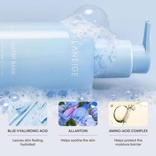 LANEIGE Water Bank Gel Cleanser - pH-Balanced & Barrier-Boosting with Blue Hyaluronic Acid