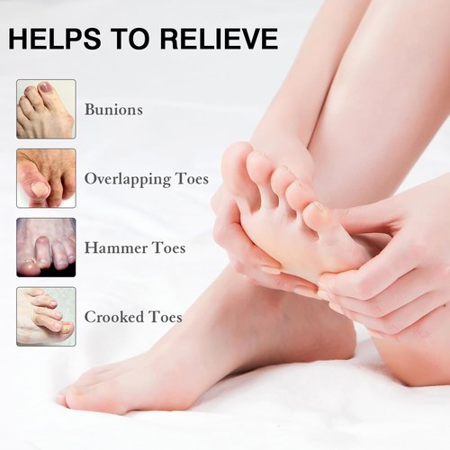 HLOES 2PCS Toe Spacers for Women and Men, Toe Separators for Pedicure, Bunion Corrector, Hammer Toe Straightener, Plantar Fasciitis, Toe Spreaders for Foot Pain Relief and Foot Health.