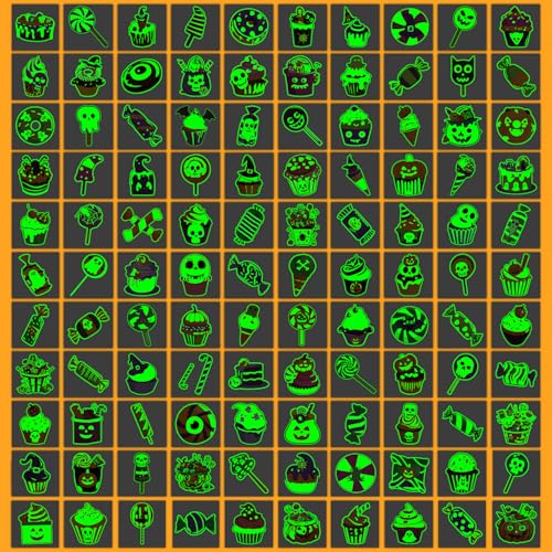Glow Halloween Candy Temporary Tattoos for Kids - 204 Assorted Luminous Stickers