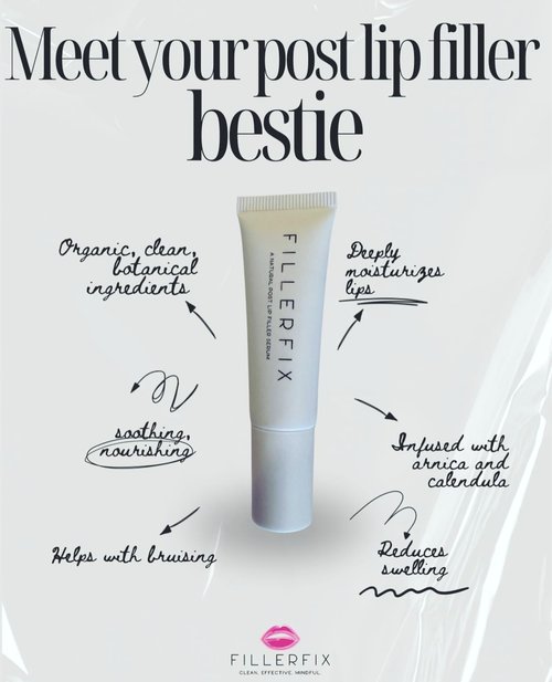 FillerFix Organic Lip Filler Aftercare Serum with Cooling Ceramic Tip – Arnica & Calendula for Relief After Lip Filler