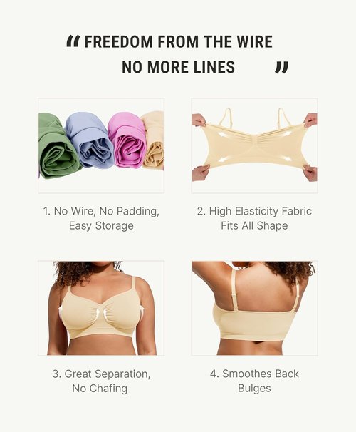 FeelinGirl Bralettes for Women - Comfortable Seamless Supportive Bras | No Underwire, Everyday Wear
