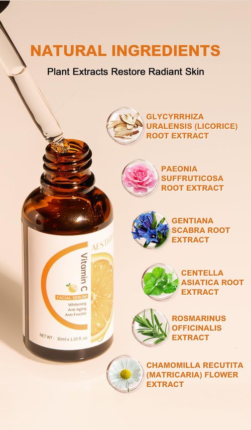 Regine Switzerland Vitamin C Brightening Facial Serum - Fade Dark Spots & Even Skin Tone (30ml)