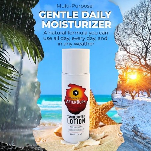 Nirvanta All-in-One AfterBurn Tan Recovery Lotion – Doctor-Formulated Aftersun Lotion w/Natural Ingredients & 14 Essential Oils for All Ages – After Sun Care for Deep Hydration & Peeling Minimization