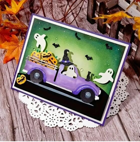 Halloween Pumpkin Car Metal Die Cuts for Scrapbooking & Card Making