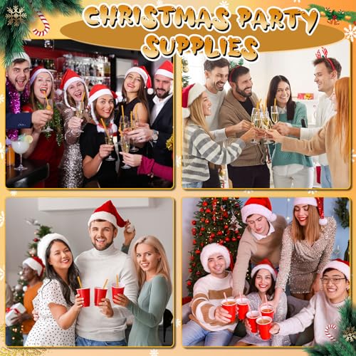 Gingerbread Man Plastic Drinking Straws Bulk - 50 Disposable Party Supplies