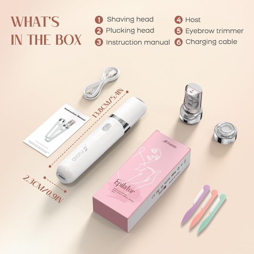 Epilator for Women, 2-in-1 Facial Hair Removal Epilator, Painless Designed Hair Remover with Built-in LED Light for Precision, Smooth Glide Hair Remover for Women Face Lips Chin Peach Fuzz