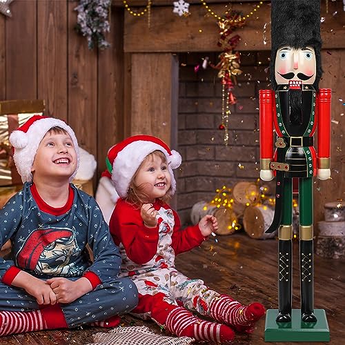 Large 4ft Wooden Christmas Nutcracker Decor Outdoor Holiday Soldier Ornament