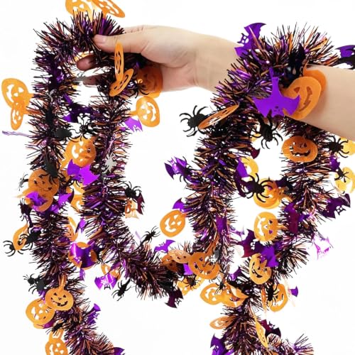 Halloween Garland Decorations - 52Ft Pumpkin Bat Spider Festive String Banner