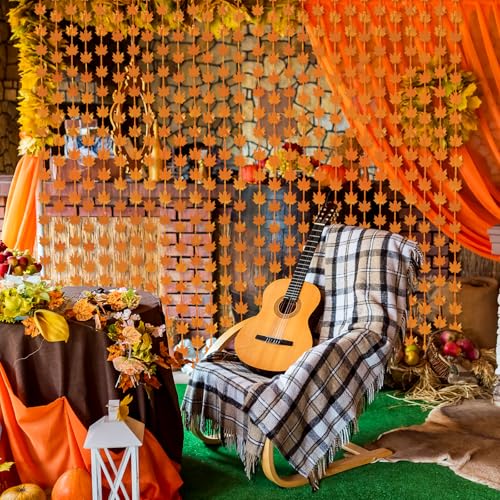Autumn Maple Foil Fringe Curtain - Fall Party Backdrop & Decor