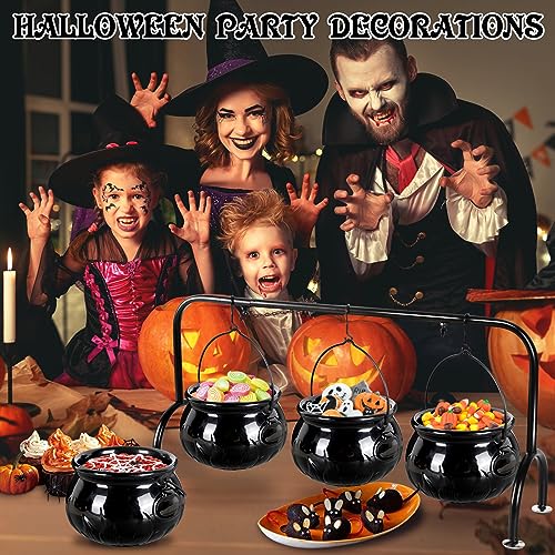 Halloween Ceramic Cauldron Serving Bowls Set - Spooky Party Decor & Snack Dishes