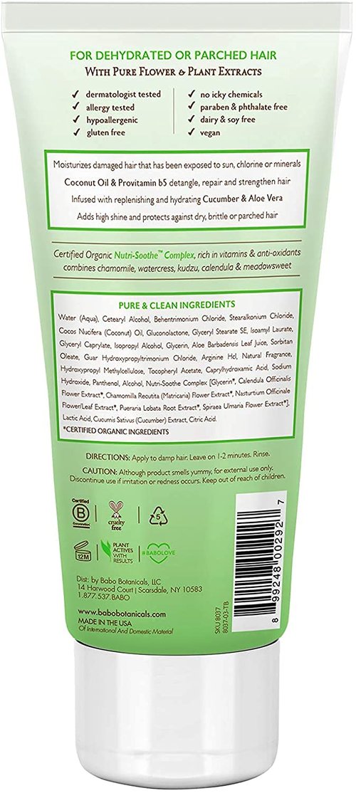 BABO Botanicals Citrus Mint & Passion Fruit Conditioner - Purifying & Replenishing - Shea Butter & Green Tea - For All Ages