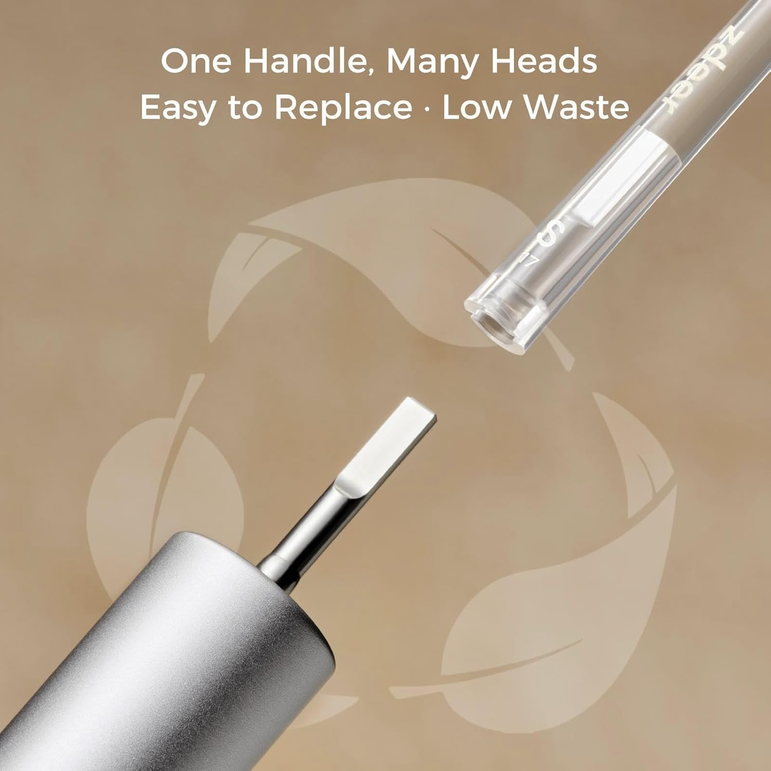ZDEER Ultra Soft Bristle Toothbrush - Gentle Care for Sensitive Gums | Aluminum Alloy Handle, 11 Replaceable Heads