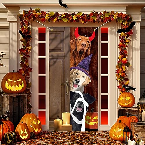 Halloween Dog Door Banner Decor - Trick or Treat Party Backdrop