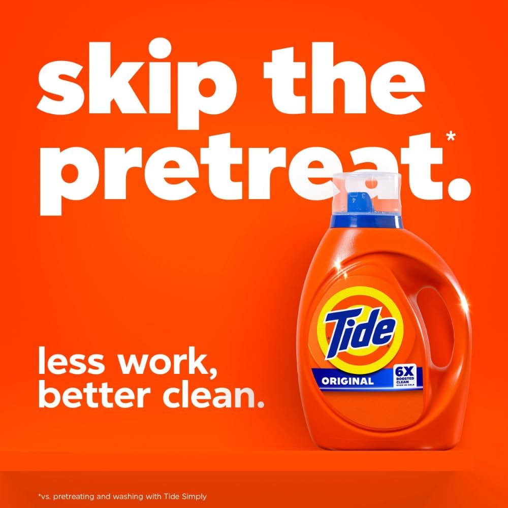 Tide Liquid Laundry Detergent - Original Scent | 64 Loads | 80 FL OZ | Effective on All Stains