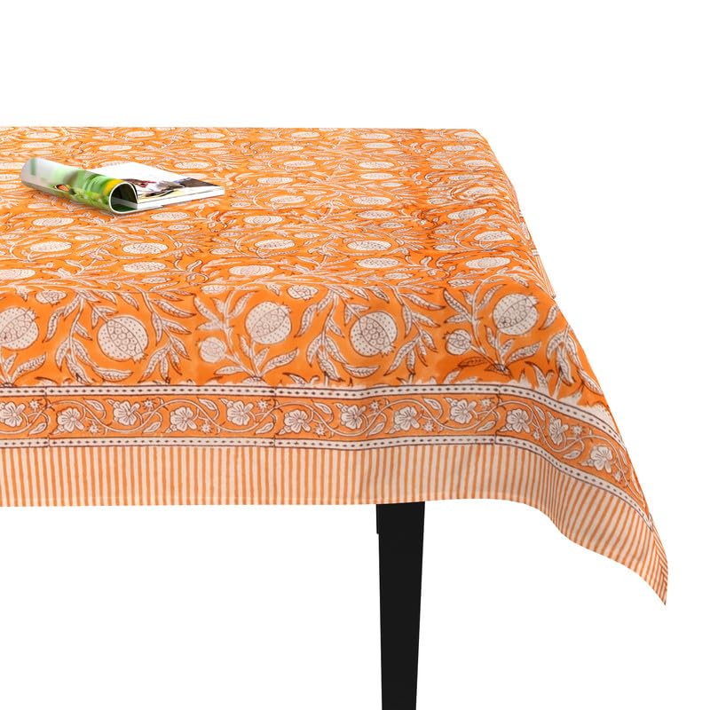 Pomegranate Grove Tablecloth 60x90 Rectangular Cotton Farmhouse Decor - Fall & Holiday