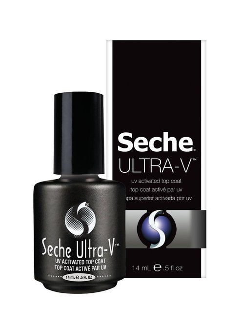 Seche Ultra-V UV Gel Top Coat Nail Polish - Quick-Dry Clear Gel for Salon & At-Home Use | 0.5 fl oz