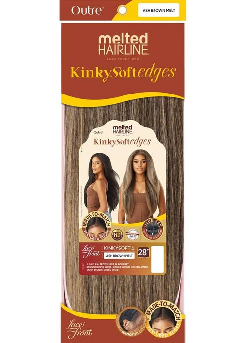 Outre Melted Hairline - Kinky Soft Edges - Kinky Soft 1 (ASH BROWN MELT)