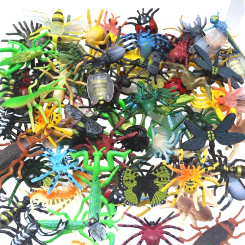 72Pcs Plastic Insect Figures for Kids Halloween Decorations and Sensory Play