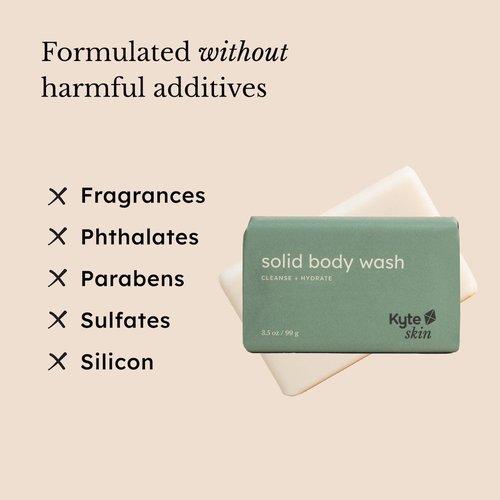 KYTE BABY Solid Body Wash Bar - Hypoallergenic, Fragrance-Free Oat & Shea Butter Soap for All Ages