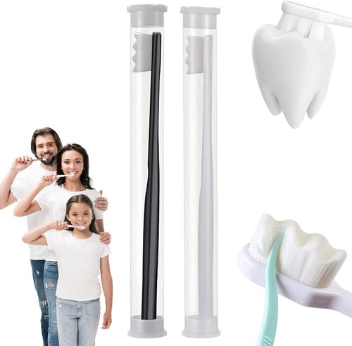 Brevi Nordic-Inspired Nano Toothbrush - Extra Soft 20,000 Bristles for Sensitive Gums | Black & White