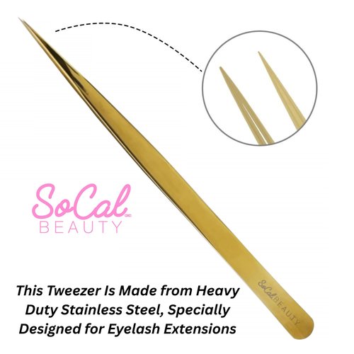 SOLO Straight Tip Lash Tweezer for Eyelash Extensions | Rust-Resistant Eyelash Tweezer for Isolation & Classic Lash Application | Professional Tweezers for Eyelash Extension & Lash Artists
