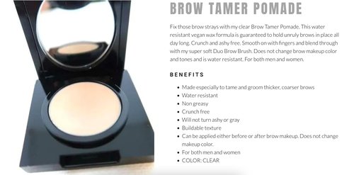 Elke Brow Tamer Pomade - Clear Water-Resistant Vegan Formula Brow Wax for Perfectly Shaped Brows