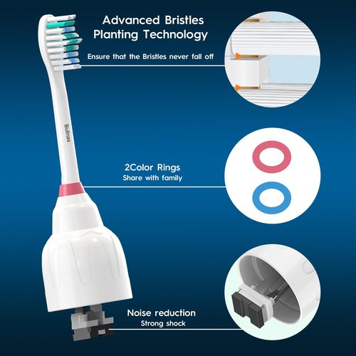 Bullnas Replacement Brush Heads Compatible with Philips Sonicare, Compatible with Sonicare E Series Essence Xtreme Elite Advance and CleanCare Screw-on Electric Toothbrush, BN728, 8 Pack