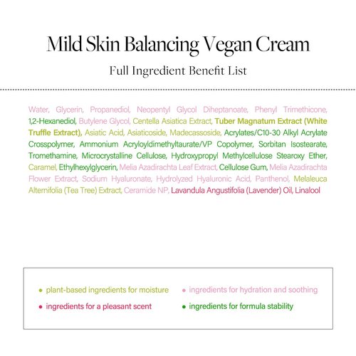 d'alba Piedmont Italian White Truffle Mild Skin Balancing Vegan Cream, Hydrating and Gentle Moisturizer, Mild pH Balancing Cream with White Truffles for Sensitive Skin, Watery Lightweight Texture