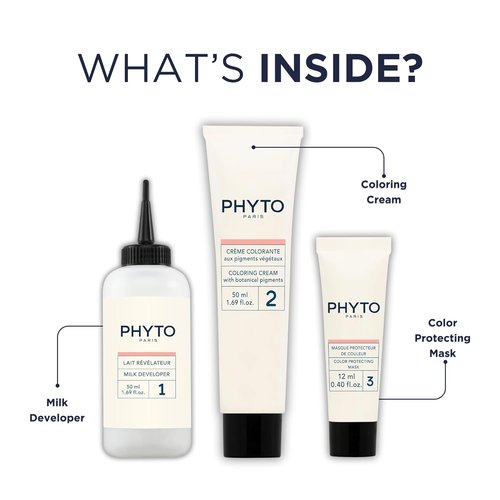 PHYTO Phytocolor Permanent Hair Color - 100% Grey Coverage, Ammonia-Free, Botanical Pigments | 0.42 oz