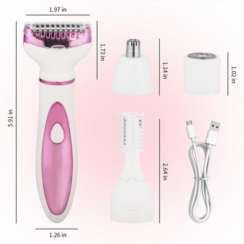 Beanify LED Display Electric Razor for Women Men,4 in 1 Rechargeable Wet & Dry Electric Shaver and Facial Hair Remover,2026 Painless Ladies Body Razors for Nose Face Body Leg Bikini Arm Hair