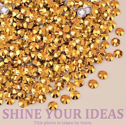 Flatback Rhinestones Jewelry Crafting Kit with Glue - Gold, 12 Grid Sizes