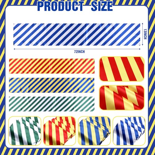 Wizard Table Runner 4-Pack - Red, Green, Blue, Gold Stripes for Party & Decor