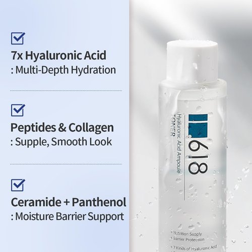 1.618 Hyaluronic Acid Toner - Deep Hydration & Sebum Control | 6.7 Fl Oz Korean Skincare