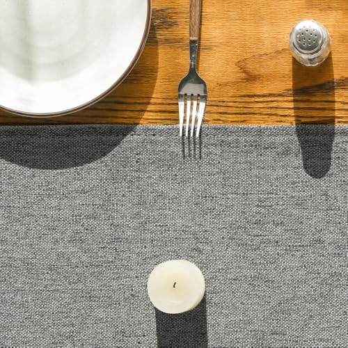 Light Grey Table Runner 13x36 Inch - Seasonal Washable Kitchen Dining Decor
