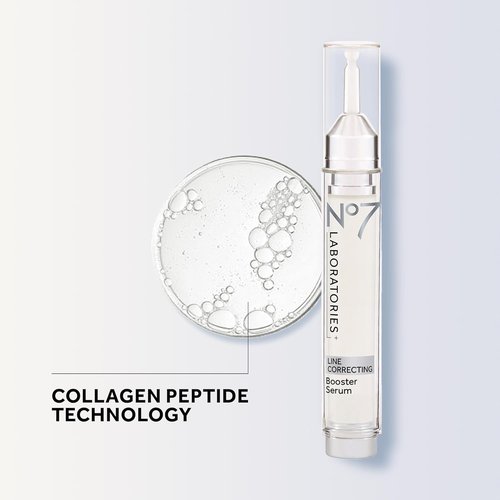 No7 Laboratories Line Correcting Booster Serum - Powerful Collagen Peptide Formula for Fine Lines - 15 ml