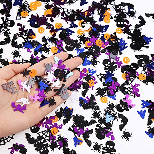 Halloween Confetti Assorted 5000 Pieces 100g Pack - Multi-Shaped Glitter Decorations