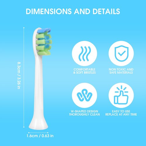 Toolsy 10 PCS Replacement Heads Compatible with 7am2m AM100/AM101/AM105/AM111 Electric Toothbrush, 10 Count (White)