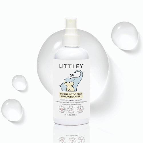 Think Smarter Products Littley Infant & Toddler Hand Cleanser with Hypochlorous Acid, Gently Cleans Dirt & Germs, Non-Toxic & Alcohol-Free, Safe for Sensitive Skin, 8oz Spray Bottle