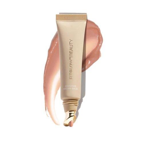 Fitglow Beauty Ceramide Hydra-Balm Lip Gloss - Hydrating Lip Serum with Peptides & Glutathione | Plumping Anti-Aging Care | 12g - Bare