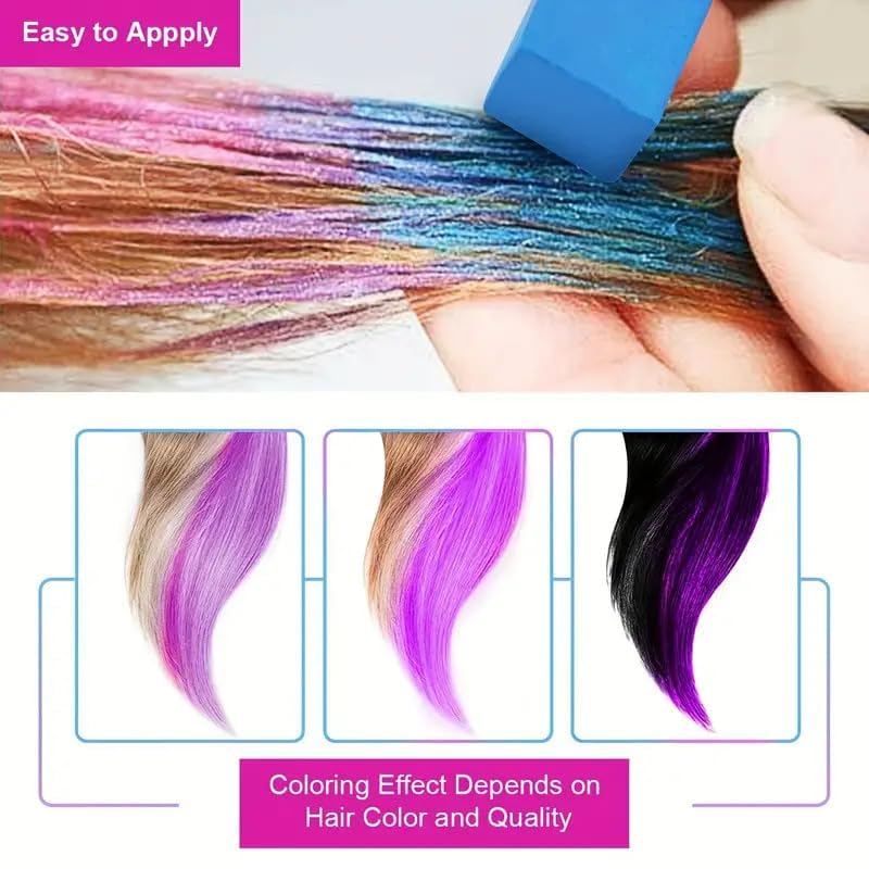 Non-Toxic Temporary Hair Chalk Set - 36 Bright Pastel Colors for All Ages