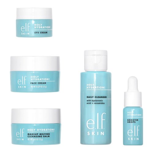 e.l.f. SKIN Holy Hydration! Mini Skincare Kit - Cleanser, Moisturizer & Eye Cream for Hydrated Skin
