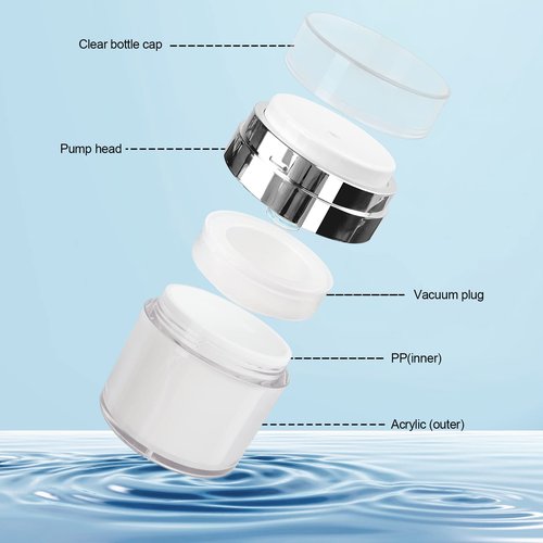 Airless Pump Jar - 3.5 Oz Moisturizer Dispenser Air Pump Containers, Container Vacuum Bottle Dispenser for Skincare Makeup Lotion
