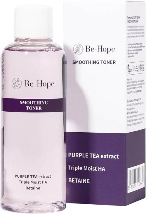 Be-Hope Vegan Luxury Smoothing Toner - Hydrating Facial Toner with Peptides & Panthenol | pH Balanced for Sensitive Skin - 200ml / 6.76 fl oz