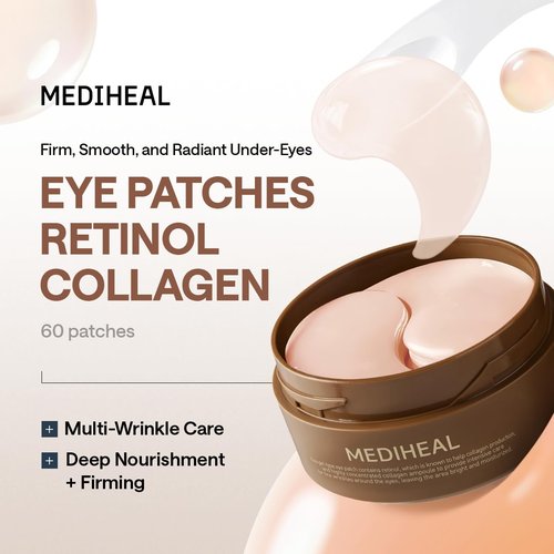 Mediheal Retinol Collagen Under Eye Patches - Hydrogel Eye Pads (60 Patches) for Puffy Eyes & Dark Circles