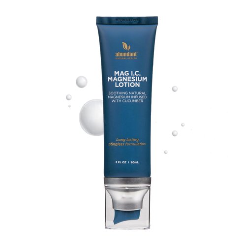 Abundant Natural Health MAG I.C. Magnesium Lotion Infused with Cucumber, Soothes and Relaxes Muscles, Effective and Quick Absorption, Fragrance-Free, 90mL