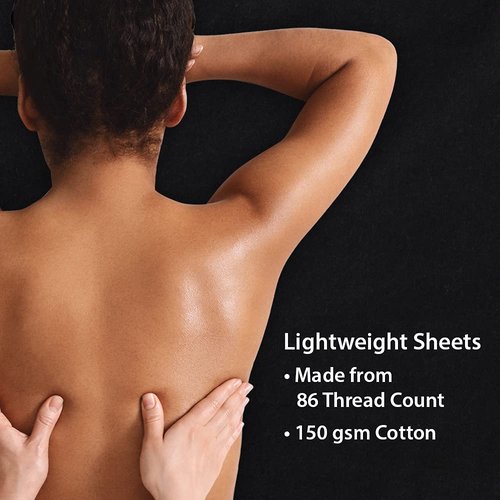 ForPro Professional Collection Premium Flannel Massage Sheet Set - 3-Piece in Black for Comfort & Durability